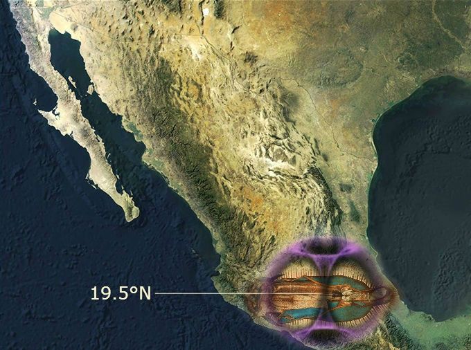 Imagen del toroide que se genera el la zona del México Sagrado