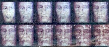 Montaje de imágenes entre el Rostro de Mannopello y la Síndone 