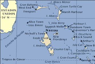 mapa de las Bahamas
