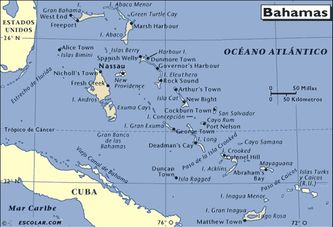 mapa de las Bahamas
