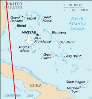 Linea de declinación magnéticas entre los años 1950 y 1980