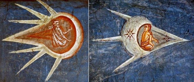 Detalle de los Sol y la Luna 