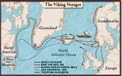 Rutas de los vikingos a América