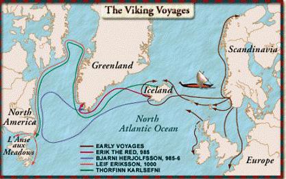 Rutas de los vikingos a América