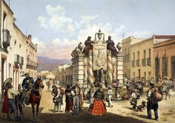 Reproducción en pintura de la Fuente del Salto del Agua