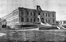 Fotografía en perspectiva del hospital de La Castañeda
