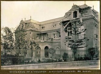 la Casa Scherer dañada por los bombardeos de la 