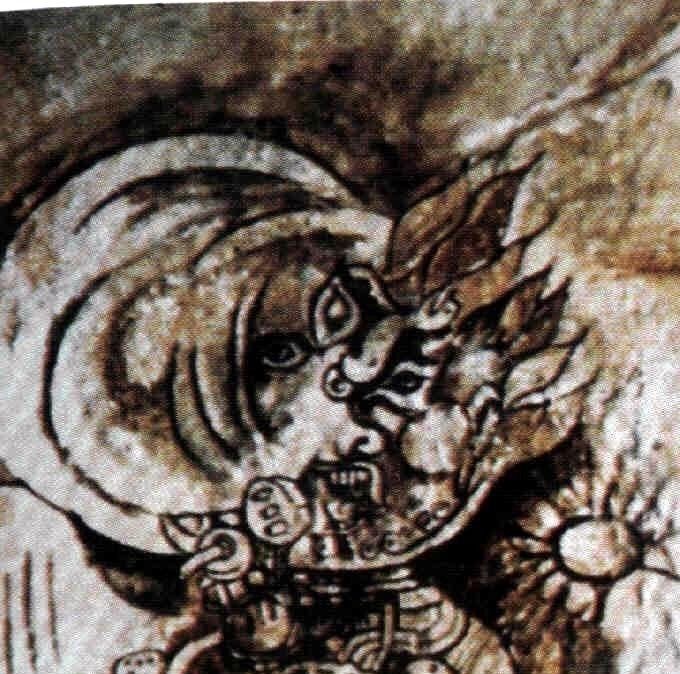 Imagen monocromática de la pintura rupestre