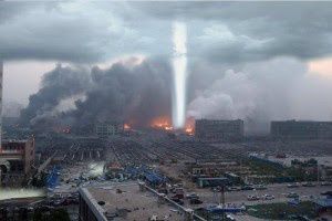 (Supuestamente el haz de luz en Tianjin, China)
