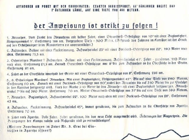 Las instrucciones oficiales nazis para llegar a Agartha: