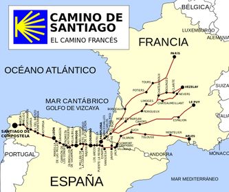 Los Caminos franceses a Santiago