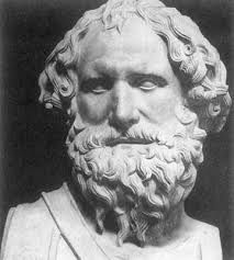 Busto de Arquímedes con el estilo de escultura romana