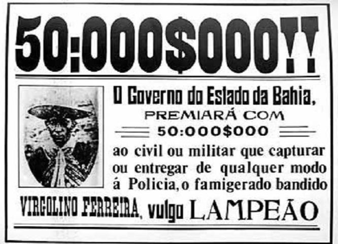 Cartel de Recompensa por la captura de Lampião