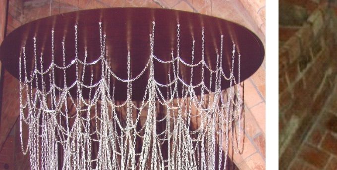 Las estéreo catenarias con cadenas de Gaudí y su proyección especular 
