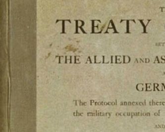 El Documento del Tratado de Versalles de 1919