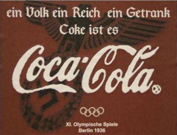 Anuncio de Coca Cola en las Olimpiadas de Berlín 1936.