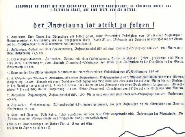 Las instrucciones oficiales nazis para llegar a Agartha: