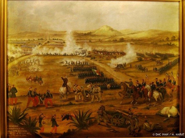 Batalla 5 de mayo. Oleo/tela. Autor anónimo, 1870. Colección INAH