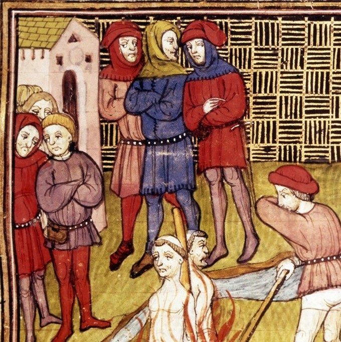 Quema de los Templarios. Biblioteca Británica @Public Domain