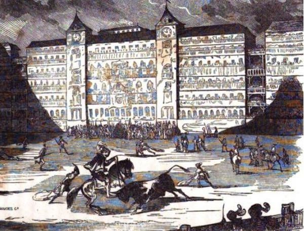 Toreo a la Jineta en la plaza Mayor de Madrid