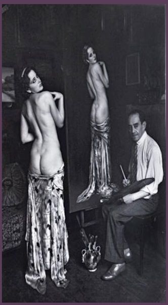 Nahui Ollin e Ignacio Rosas en la Escuela Nacional de Bellas Artes, foto: Agustín Jiménez, 1928.