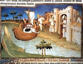 El puerto de Ormuz en una ilustración del Libro de las maravillas