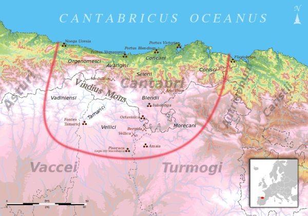 Territorio cántabro durante las guerras cántabras.
