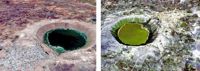 El posible cráter por la detonación de la bomba