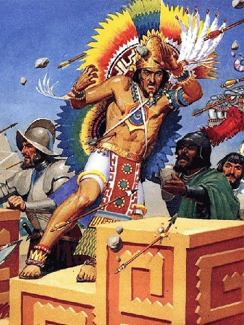 Moctezuma apedreado por su pueblo