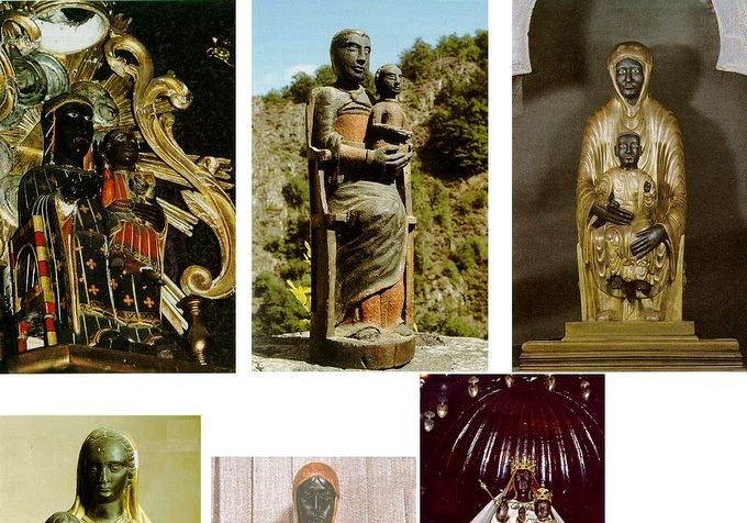 Ejemplos de Vírgenes Negras en las Catedrales Templarias