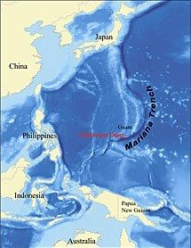 Ubicación de la Fosa de las Marianas