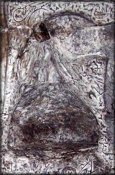 Cabeza de Cristo descansa en un nicho que probablemente al que se le colocaba algún objeto