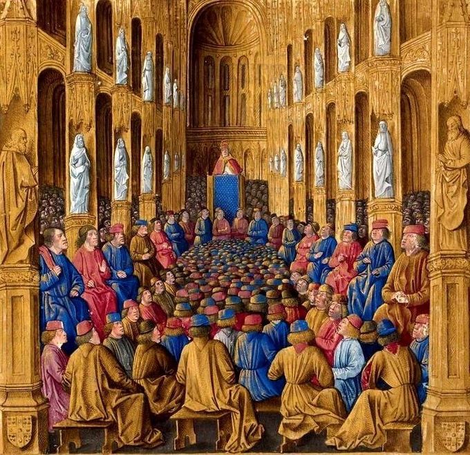 Urbano II ante el Concilio de Clermont