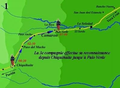 Mapa de la zona de la batalla de Camarón