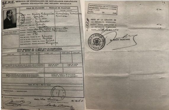 Documento que lo acreditaba como miembro del S.E.R.E. 
(Servicio de Evacuación de la República Española)