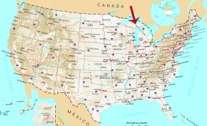 Imagen 1. Ubicación del Lago de Michigan