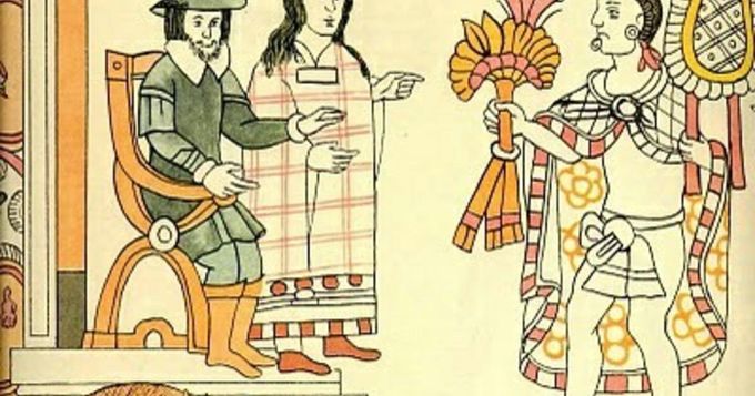 Los zapatos rojos son también usados por una de las cortesanas representada en el décimo libro del Códice Florentino 1578-1580.