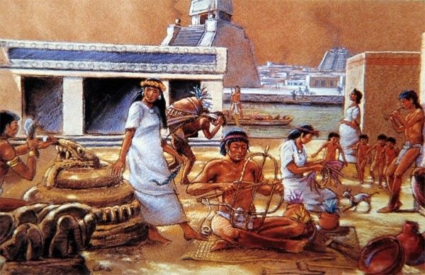 Los aztecas tenían escuelas obligatorias separadas entre niños y niñas.