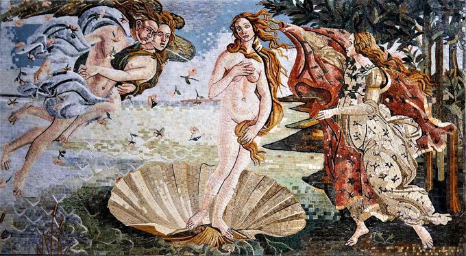 Nacimiento de Afrodita (Venus) de Botticelli