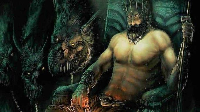 El Dios del Inframundo y de todo dentro de las entrañas de la Tierra, con su perro de tres cabezas 