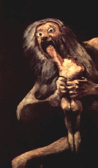 Saturno devorando a sus hijos, pintura de Francisco de Goya y Lucientes
