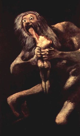 Saturno devorando a sus hijos, pintura de Francisco de Goya y Lucientes