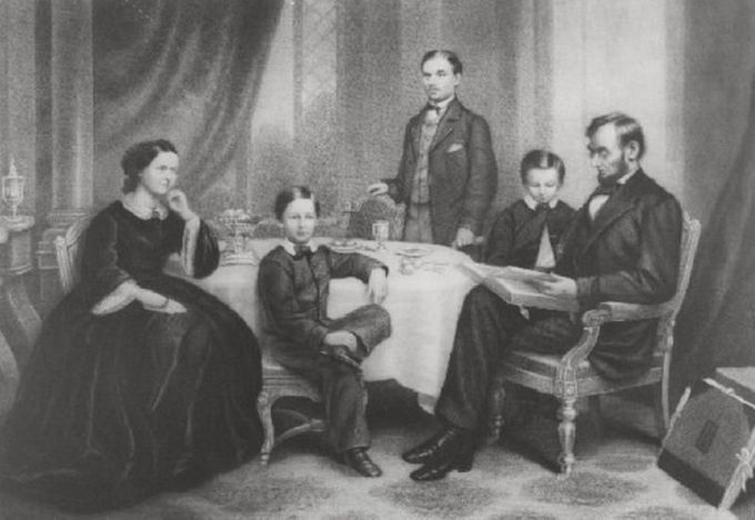 Abraham Lincoln con su familia. Fuente de la imagen: Pinterest