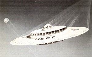 Con tecnología alemana de la Segunda Guerra Mundial, los Estados Unidos experimentaban con naves aéreas en forma de platillo. No deben confundirse con las naves espaciales procedentes de otros mundos o las que vienen del interior de este planeta