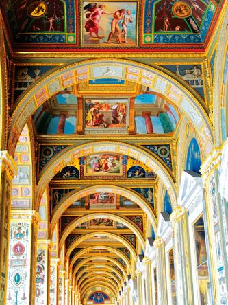 Pasillos en el interior del Palacio de Invierno – Hermitage – San Petersburgo, Rusia