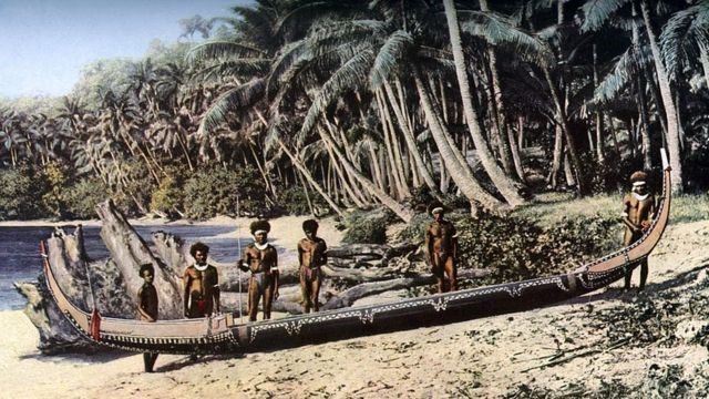 Cuando llegaron a las islas Salomón, Mendoza pensó que habían vuelto a equivocarse.
FUENTE DE LA IMAGEN,GETTY IMAGES
