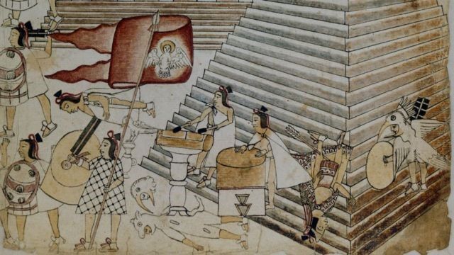 En México muchos creen que la conquista española fue violenta.
FUENTE DE LA IMAGEN, CODEX AZCATITLAN
