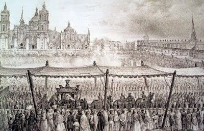 Procesión de los restos de Agustín de Iturbide rumbo a la catedral de la Ciudad de México